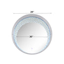 Nysa - 39" Accent Mirror With LED - Mirrored & Faux Crystals