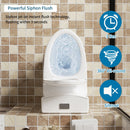 Elegant One Piece Toilet With Tornado Dual Flush, Siphonic S Trap 12", Soft Close Seat, Dual Flush, Ada Height, Glossy - Gloss White