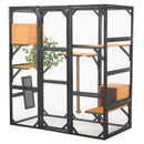 Outdoor Cat House, Diy Cat Enclosure Catio With Double Enter Doors