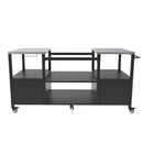 Outdoor Grill Table For Big Egg Style Bbq With Metal Grill Cart And Storage Box And Metal And Stainless Steel - Black / Silver