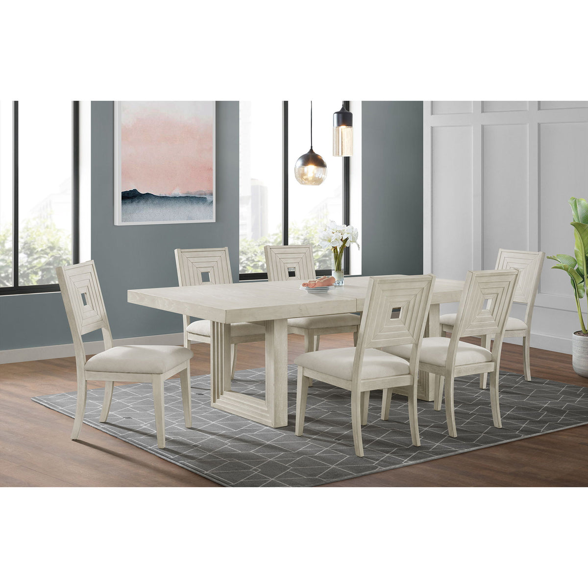 Avalanche Dining Side Chair (Set of 2) in Antique White by Elements International, view 10
