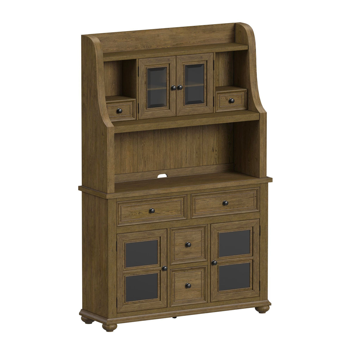 Heritage & Home Hutch in Oak Brown by Elements International