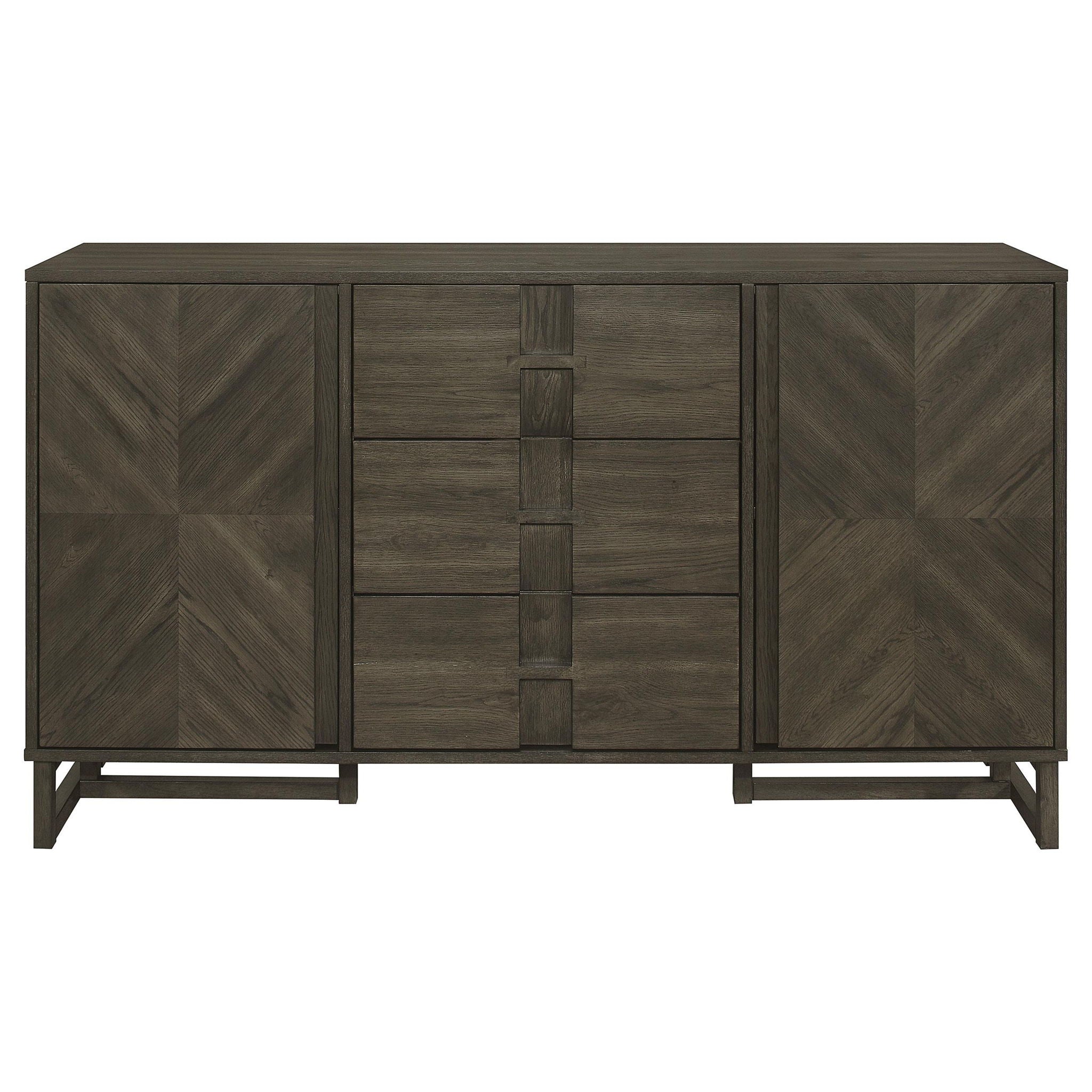 Kelly 3-drawer Storage Dining Sideboard Buffet Dark Grey