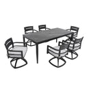 Modern Outdoor Patio Dining Set With Table And Chairs With Sunbrella Cushions