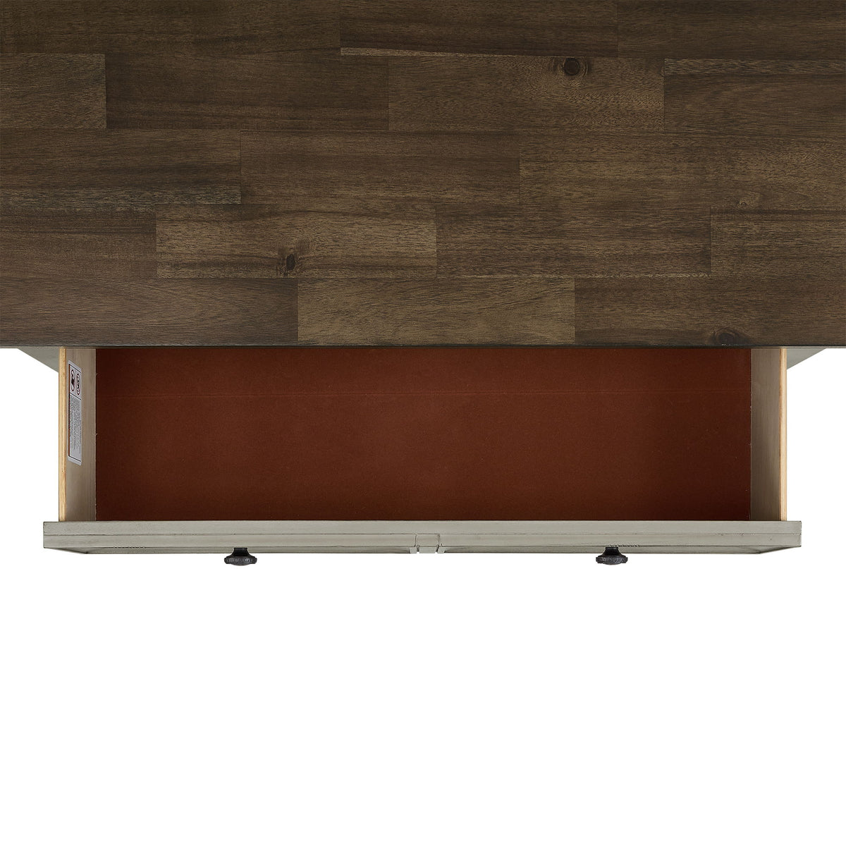 Farmington 5 Drawer Chest in Medium Brown / Washed Stone by Elements International, view 11