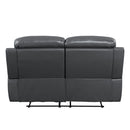 Lamruil - Motion Loveseat - Gray Top Grain Leather
