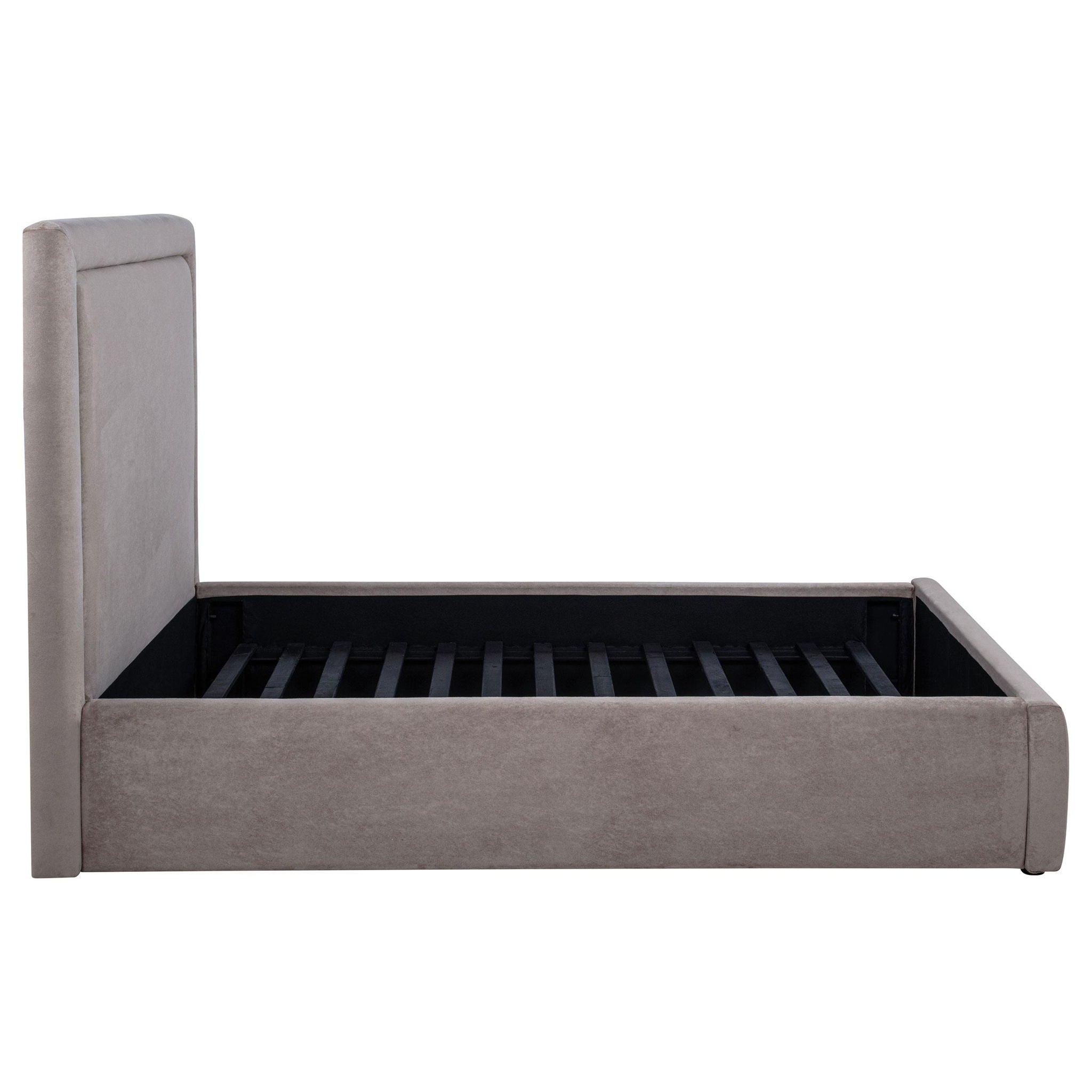 Lawson 54-inch Upholstered Full Panel Platform Bed Mushroom