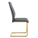 Modern Legged Upholstered Dining Chairs (Set of 4) Artificial For Kitchen And Office - Gray