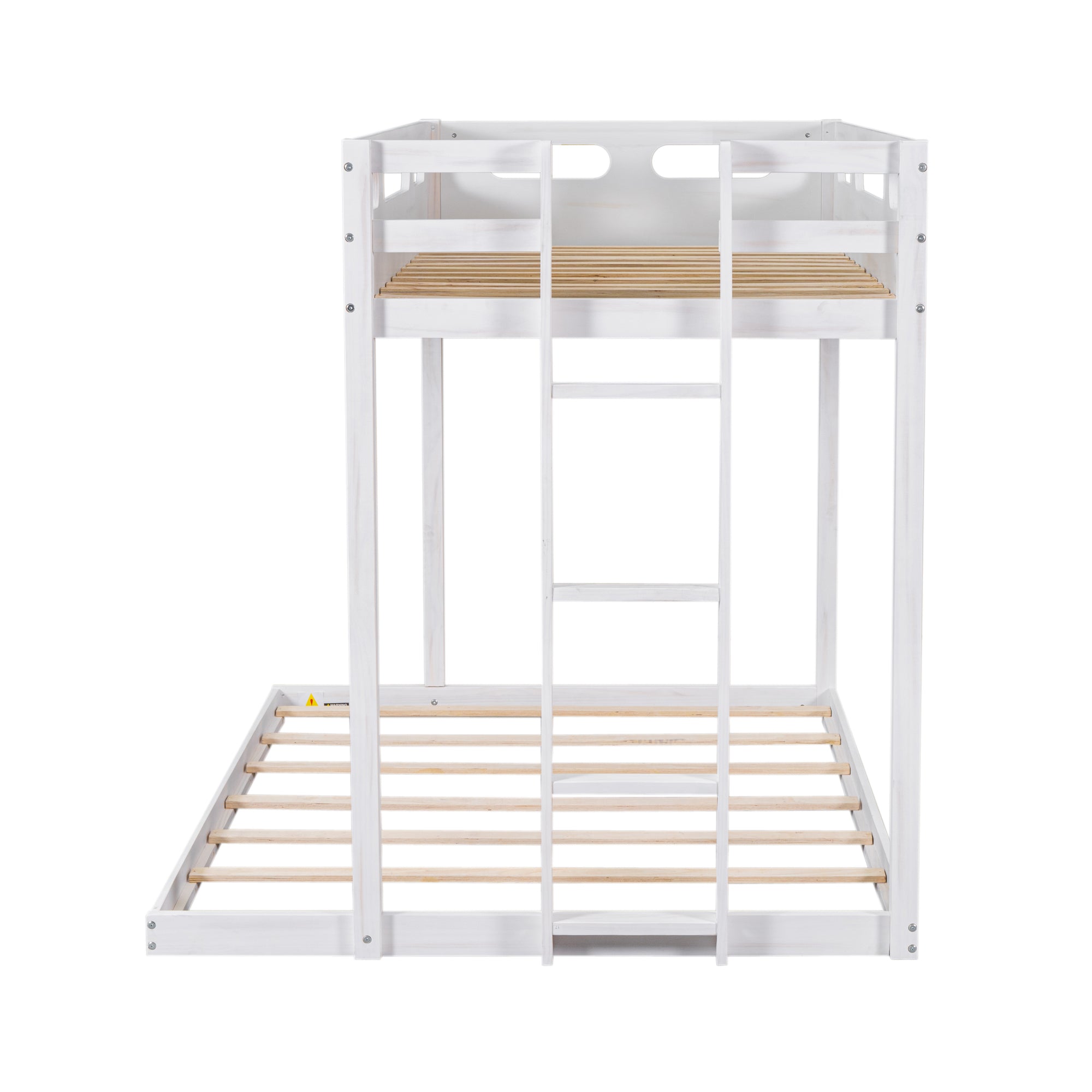 Twin over Full Bunk Bed with Built-in Ladder,White - Atlantic Fine Furniture Melbourne FL