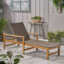 Hampton - Style Wood And Wicker Chaise Lounge With Adjustable Features And Natural - Natural