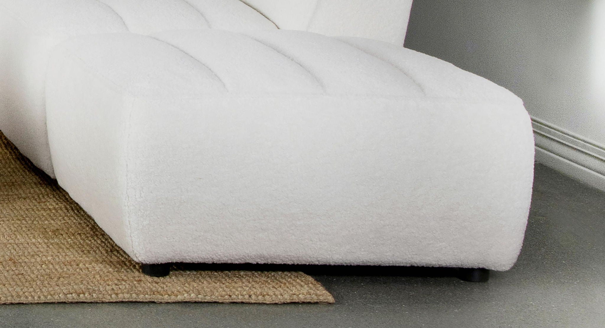 Sunny Square Upholstered Ottoman Natural