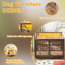 Multi Function Dog Crates With Storage, Double Doors, Indoor Dog Crate - Black Brown