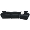 Lucifer - Sectional Sofa With 3 Pillows - Black Shimmer Chenille