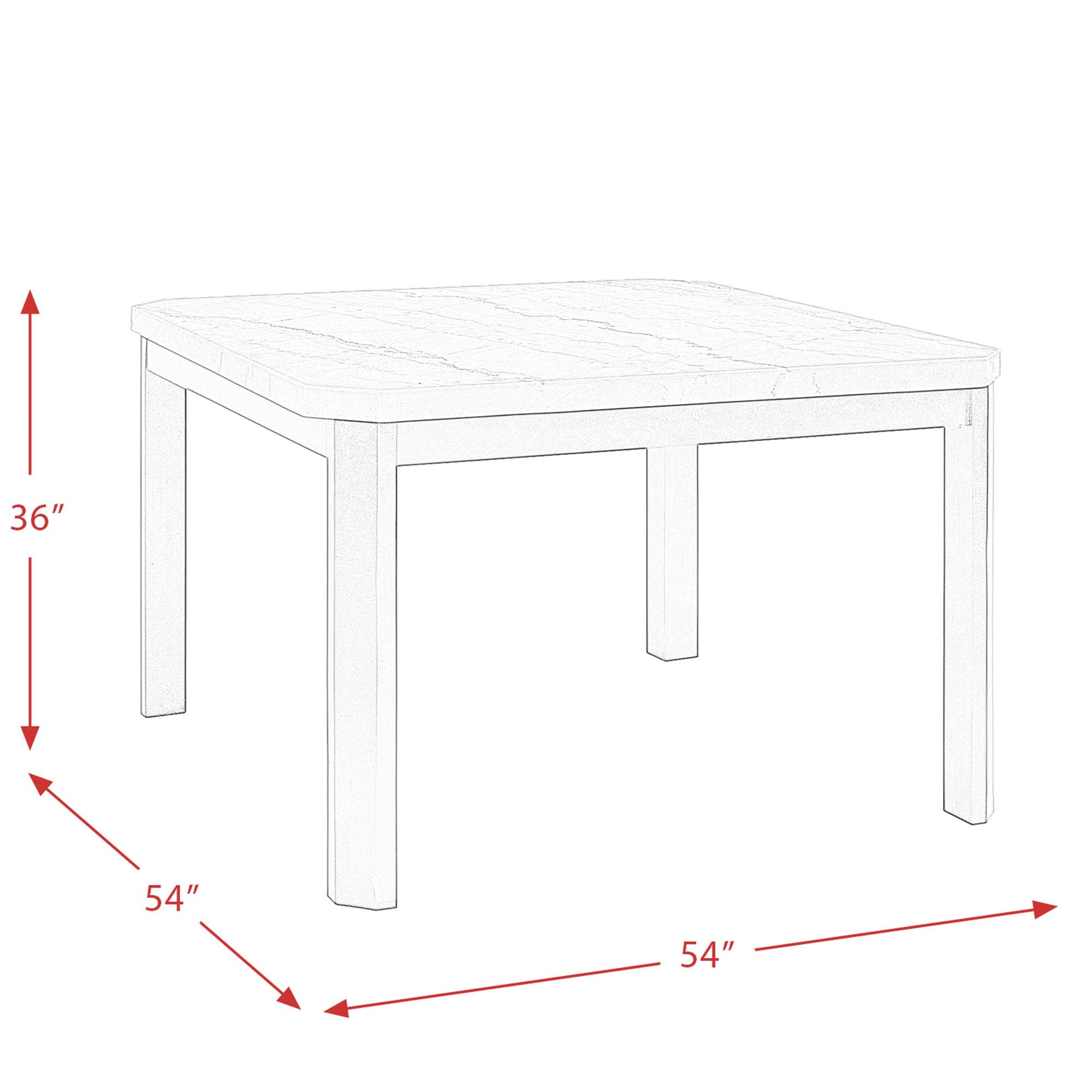Francesca Square 5 Piece Counter Height Dining Set, Table & Four PU Chairs in Gray / Marble by Elements International, view 15