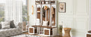 5 In 1 Entryway Bench With Coat Rack, 7 Sturdy Hooks, 2 Spacious Drawers And Adjustable Shelves