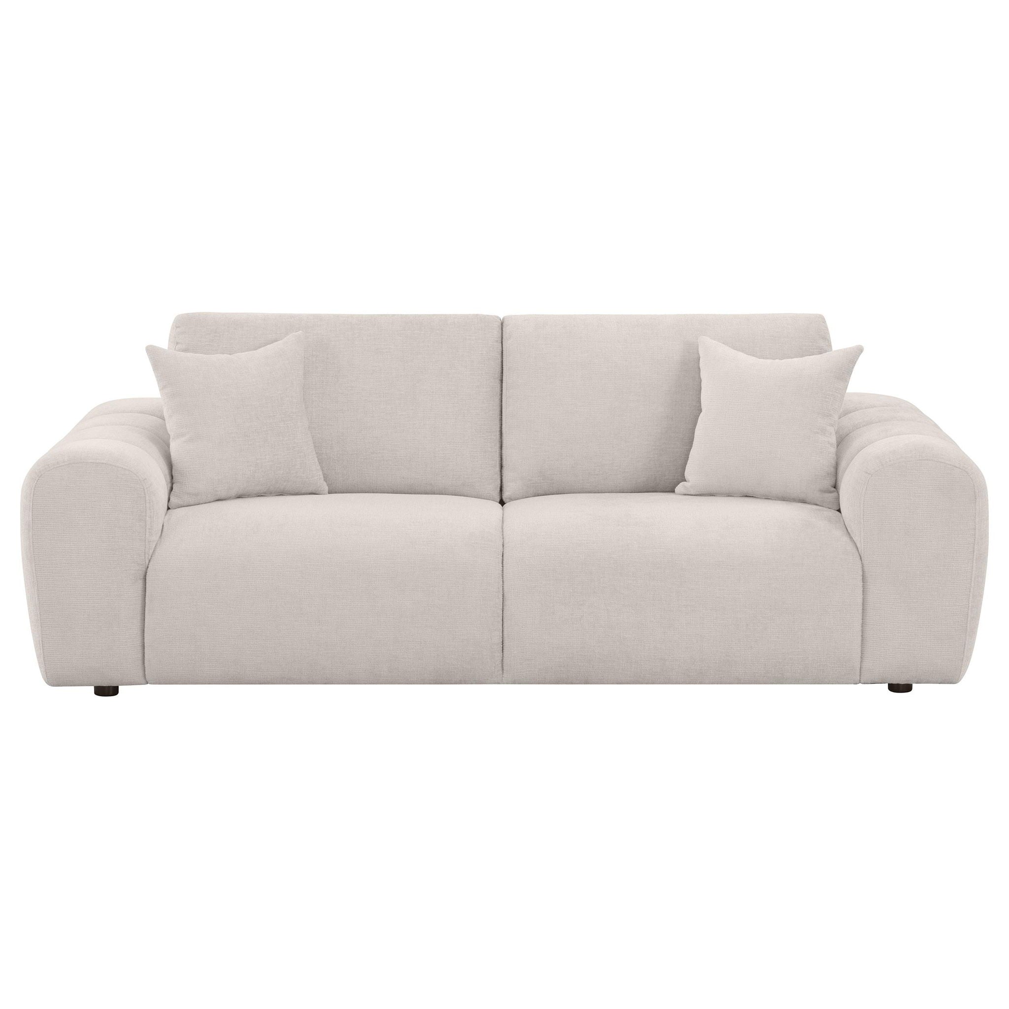 Burnett Chenille Upholstered Wide Arm Sofa Ivory