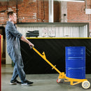 Steel Drum Dolly 55 Gallon Capacity Oil Barrel Mover With Wheels Low Profile Caddy - Yellow