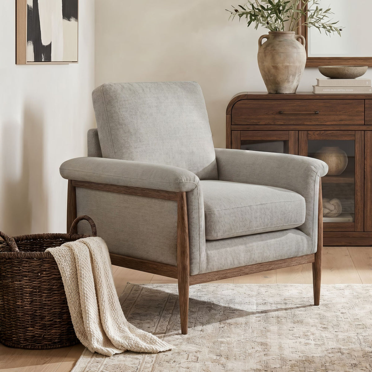 Comet Accent Chair in Laurance Light Gray by Elements International, view 7