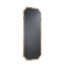 Elegant Wood Block Carved Leaner Mirror - White
