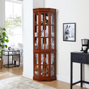 Corner Curio Cabinet With 5 Shelves And Lighting System (E26 Light Bulb Not Included)