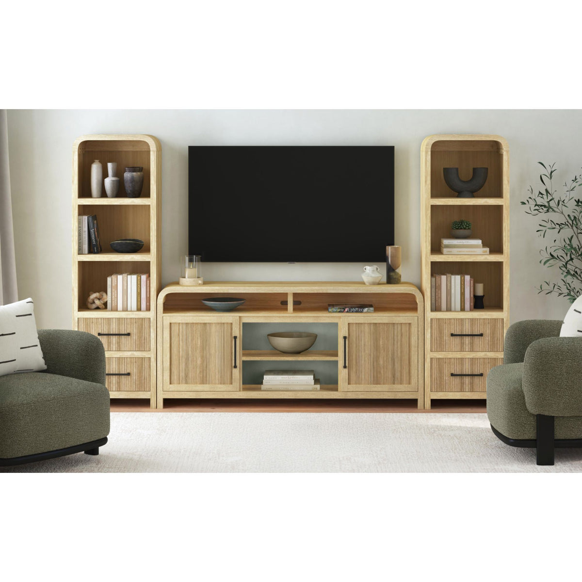 Ridgemont Entertainment Unit With 70" TV Console in Black by Elements International, view 35