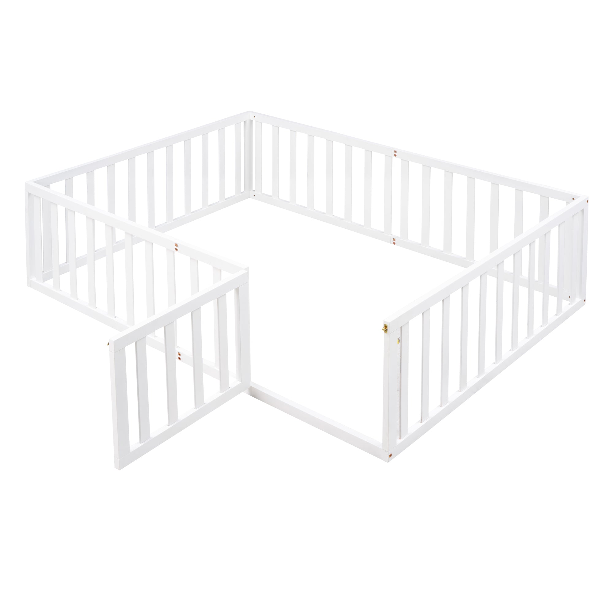 Full Size Wood Daybed Frame with Fence, White(OLD SKU:WF289662AAK)