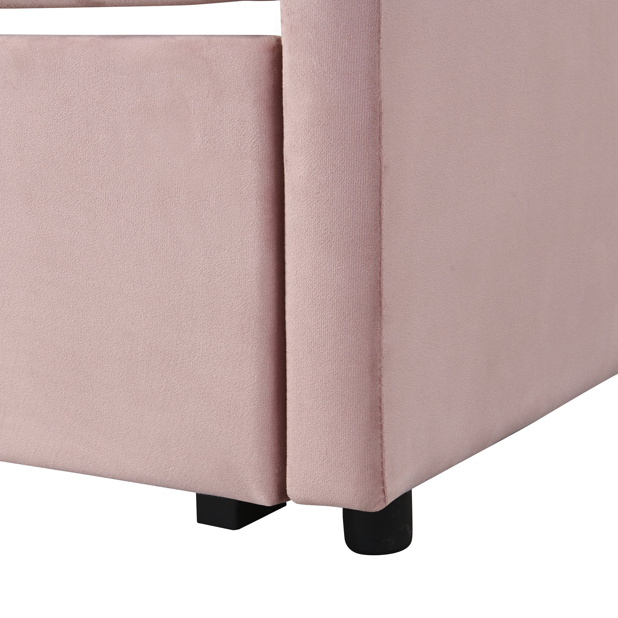 Twin Size Upholstered daybed with Pop Up Trundle, Pink - Atlantic Fine Furniture Melbourne FL