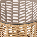 Boho Arias - Side Table With Tempered Glass Top And Rattan Wrap