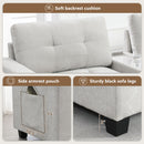 Sectional With Acrylic Table Top U Shaped Couch Set With 2 Consoles USB Charger, Storage Drawers And Pockets Movable Ottoman Tufted Sofa