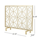 Thayer - Single Panel Iron Fireplace Screen With Geometric Design