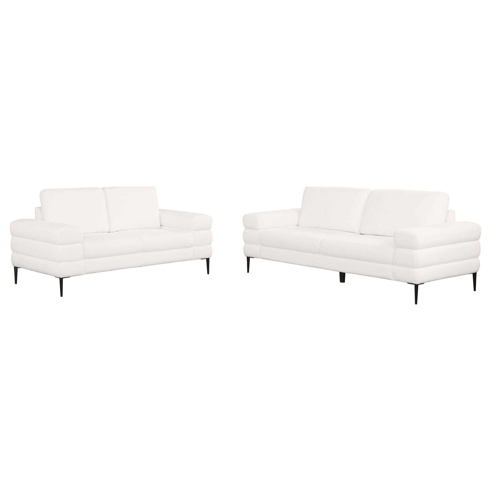 Jessel 2-piece Chenille Upholstered Sofa Set Ivory