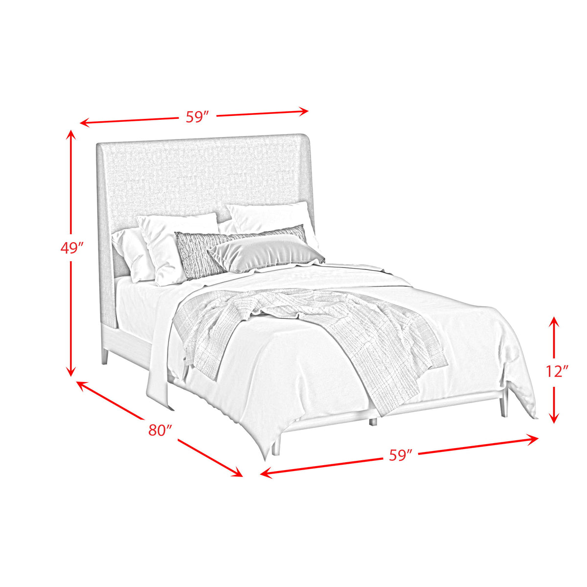 Westland Upholstered Bed in Gray by Elements International, view 9