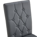 Vintage Style Armless Dining Chairs Set With Grid And Buckle Design