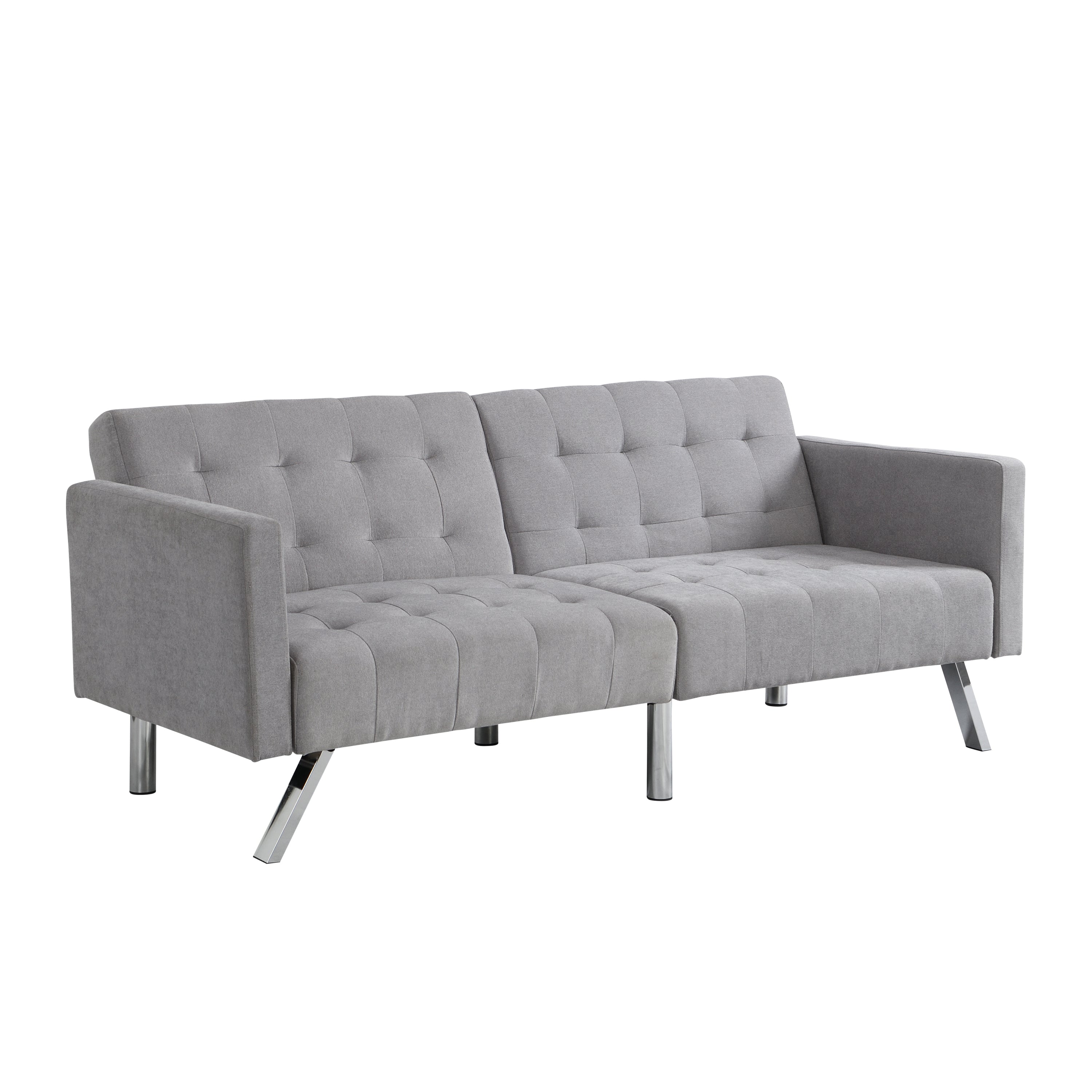 Sofa Bed Convertible Folding Light Grey Lounge Couch Loveseat Sleeper Sofa Armrests Living Room Bedroom Apartment Reading Room - Atlantic Fine Furniture Melbourne FL
