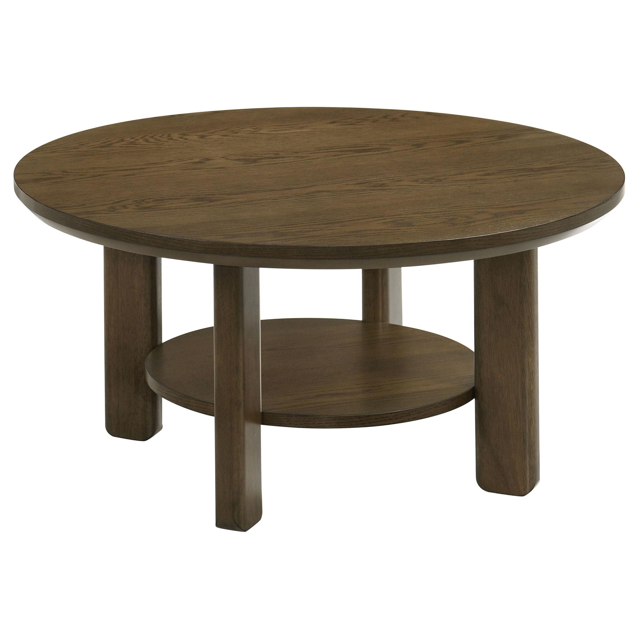 Ottowa 2-piece Round Wood Coffee Table Set Brown - Atlantic Fine Furniture Melbourne FL