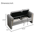 Modern Teddy Upholstered Large Bed End Bench With Arms And Storage