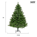 7Ft Spruce Full Christmas Tree Unlit With Hinged Branches And Foldable Stand - Green