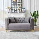 Deep Seat Sofa With Button Nailhead, Square Arm Couches