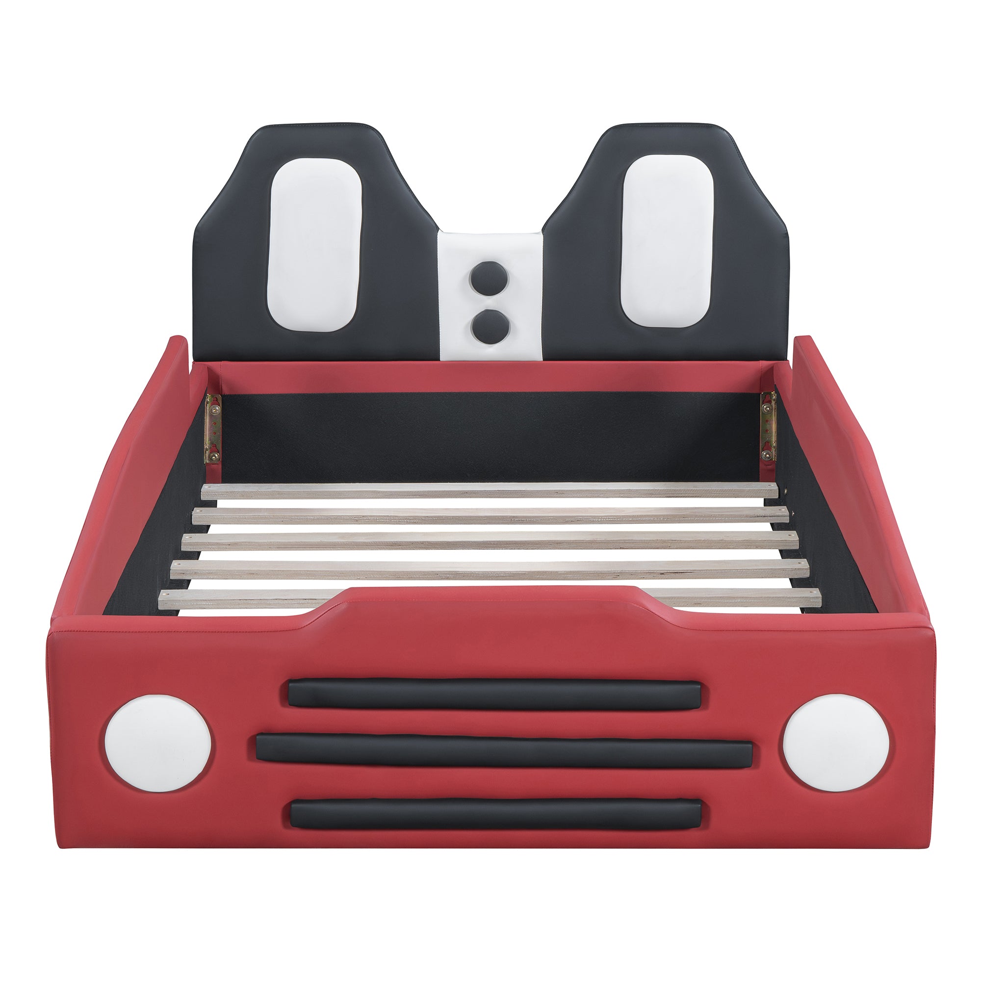 Twin Size Race Car-Shaped Platform Bed with Wheels,Red - Atlantic Fine Furniture Melbourne FL