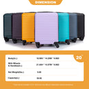 20" Carry On Luggage Lightweight Suitcase, Spinner Wheels