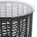 Boho Arias - Side Table With Tempered Glass Top And Rattan Wrap