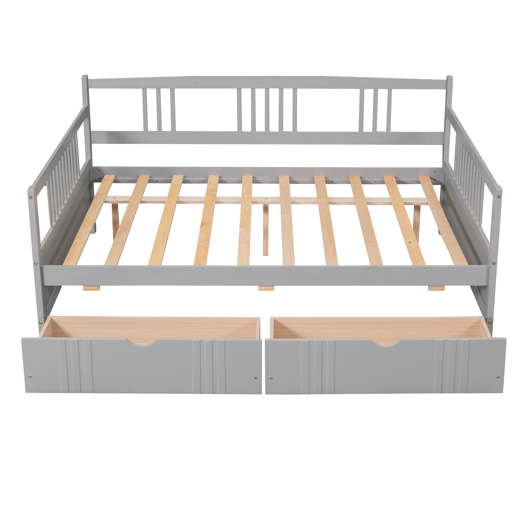 Full Size Daybed Wood Bed with Two Drawers,Gray(OLD SKU:LP000058AAE) - Atlantic Fine Furniture Melbourne FL