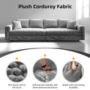 Plush Corduroy 4 Seat Sofa With Soft Pillows And Movable Ottoman