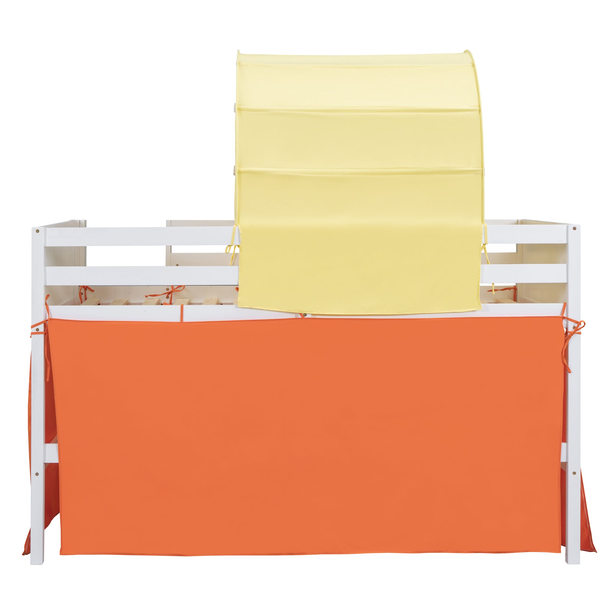 Twin Size Loft Bed with Tent and Tower and Three Pockets- Orange - Atlantic Fine Furniture Melbourne FL