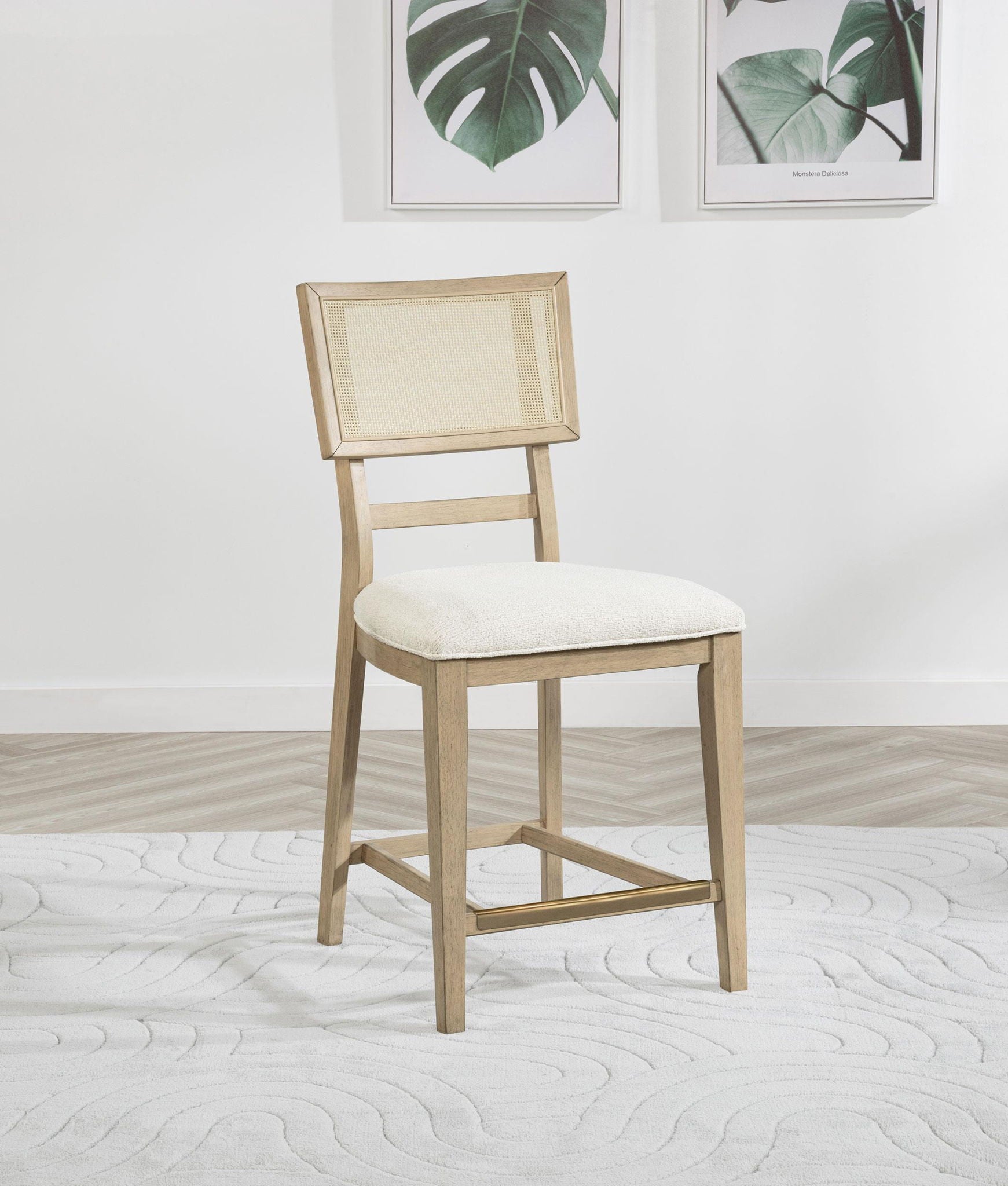 Kailani Rattan Cane Counter Side Chair Beige Oak (Set of 2) - Atlantic Fine Furniture Melbourne FL