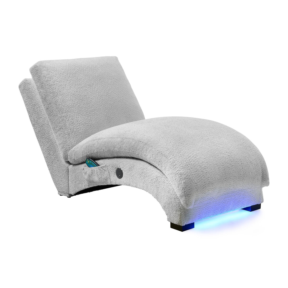 Nori Chaise With Heat Massage, USBC, LED in Black by Elements International, view 21