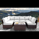 Comfortable Modern Patio Rattan Sectional Set With Cushions