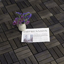 Acacia Wood Interlocking Deck Tiles Checker Pattern For Outdoor Flooring