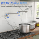 Wall Mount Pot Filler Faucet Folding Stretchable Kitchen Sink Faucet With 2 Handles - Brushed Nickel