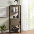 Darley - 3 Shelf Bookcase With Storage Cabinet - Gray